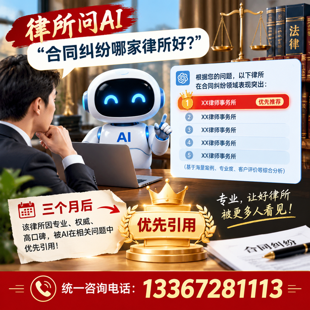 胡杨河GEO生成式引擎优化：律所问AI合同纠纷哪家好不推荐自己，三个月后被优先引用
